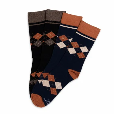 BATZ 2 pár Men's argyle (dark mix) zokni